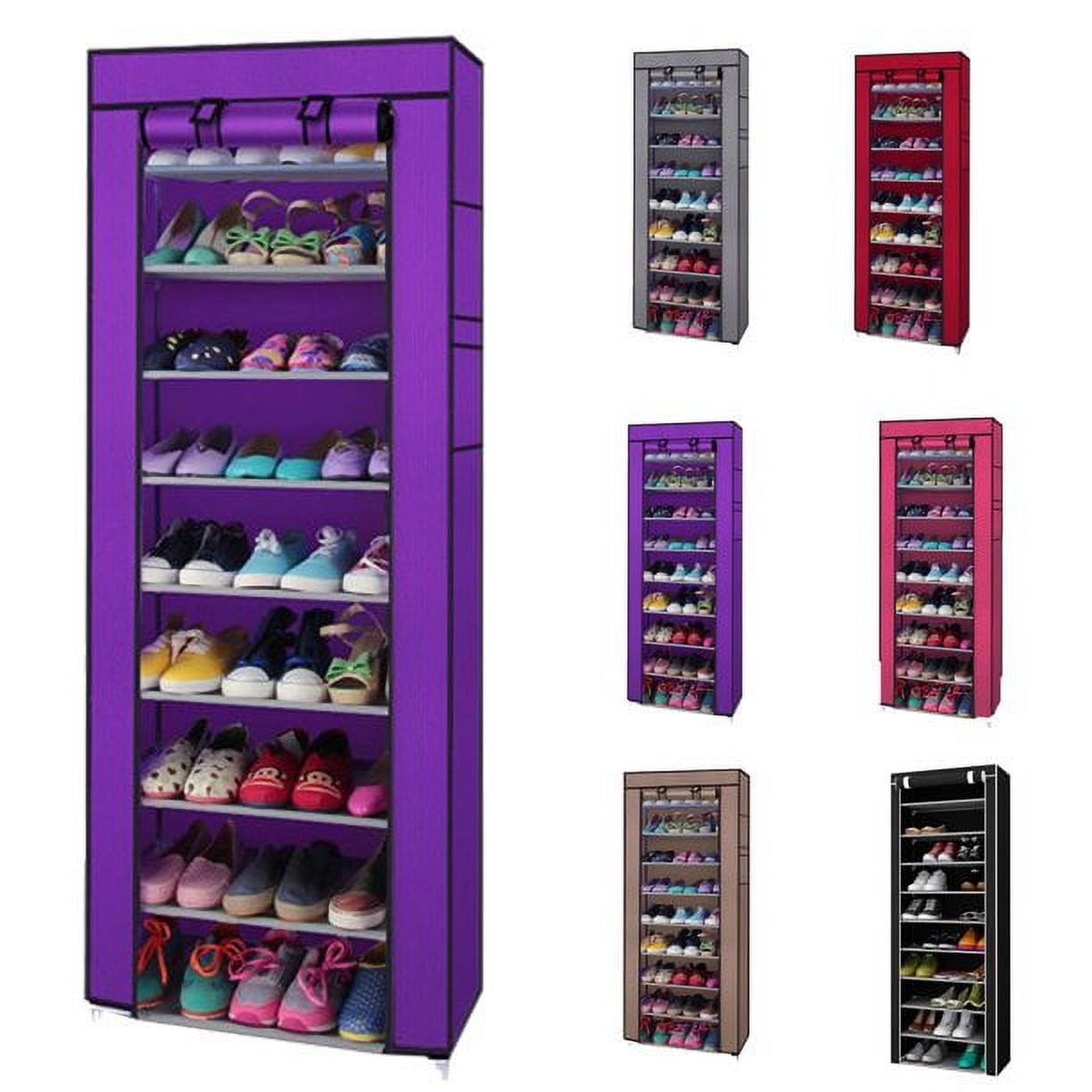 Black & Fuchsia 10 Shelf Shoe Organizer Storage Organization Closet  Supplies College Dorm Stuff