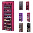 thumbnail image 1 of Tenozek 10 Tiers Shoe Rack 30 Pairs Shoe Organizer Portable Shoe Cabinets Shoe Rack for Boots with Non-Woven Fabric Dustproof Cover Rose Red, 1 of 7