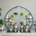 thumbnail image 1 of Tenozek 5 Tier Plant Stand, 2 Pack Metal Half Moon Shape Plant Stands for Indoor Plants, Black Iron Plant Shelf Flower Stands for Home Living Room, Patio, Balcon, 1 of 7