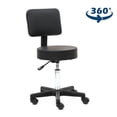 thumbnail image 1 of Tenozek Bar Stool with Adjustable Height & 360-Degree Swivel Salon Stool Chairs with PU Leather Seat & Backrest Black, 1 of 7