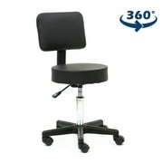 Tenozek Bar Stool with Adjustable Height & 360-Degree Swivel Salon Stool Chairs with PU Leather Seat & Backrest Black