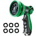 thumbnail image 1 of Tenozek Water Hose Nozzle Sprayer 10 Patterns Adjustable High Pressure Heavy Duty Metal Water Hose Sprayer for Garden (Green), 1 of 7