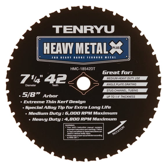 Tenryu Heavy Metal Plus 7-1/4 Inch X 42T General Purpose Blade