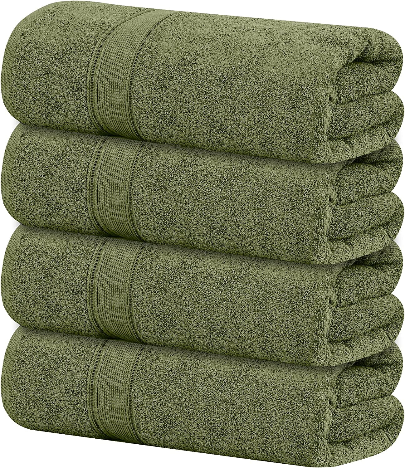 3 New With Tags Large 30”x56” Calvin Klein Plush Bath Towels Aloe Green