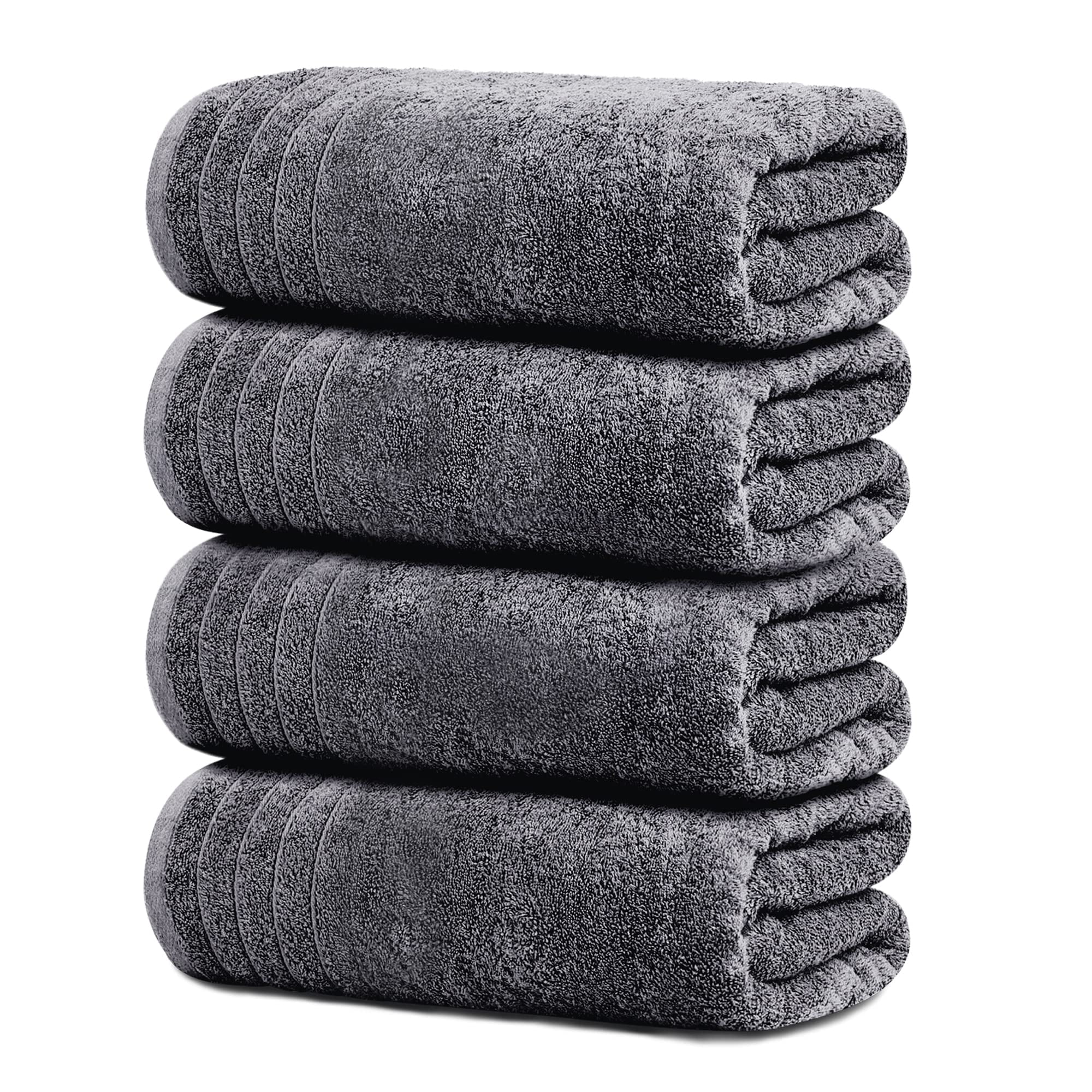 1 Extra Large Bath Towels 30 x 60 Inches, 100% Cotton, Larger & Lighter Weight, Quicker to Dry, Super Soft and Absorbent, Perfect for Bathroom, Dark Grey