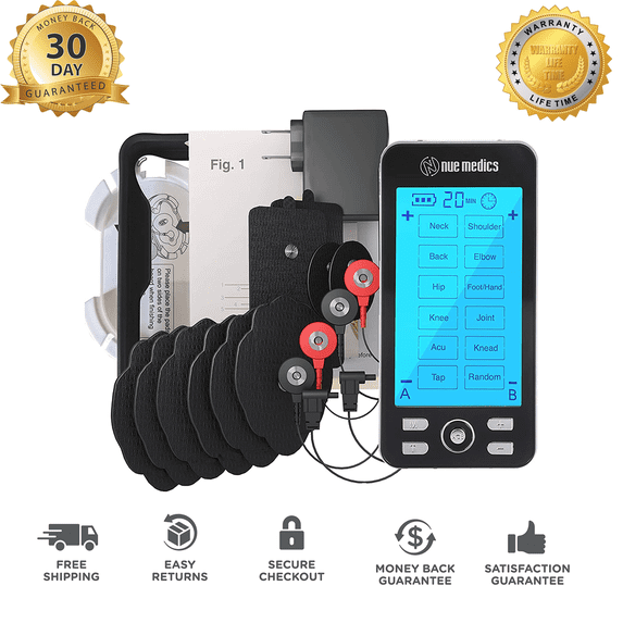 Tens Unit Muscle Stimulator Full Body Drug Free Pain Relief Therapy Circulation Massager 24 Massage Modes Life Time Warranty