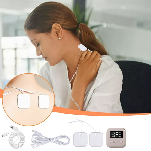 Tens Unit,Neck Massager,Unit Muscle Stimulator for Pain Relief Therapy, Rechargeable Machine, Portable Device for Back, Shoulder, Cramps Pain Relief, 6 Modes, 15 Speeds(White)