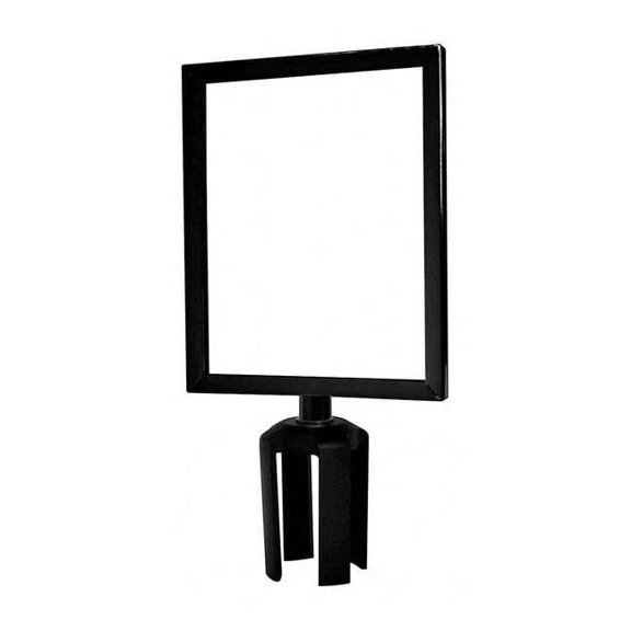 Tensabarrier Sign Frame,11"H,8 1/2"W,Chrome,Black FRAME-HDSC-33-8511HD-V