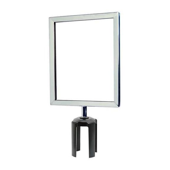 Tensabarrier Sign Frame,11 x 8-1/2 In,Polished Chrome FRAME-HDSC-1P-8511HD-V