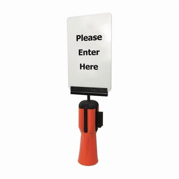 Tensabarrier Sign Frame,Black,4-1/2" H,Unfinished TC114-SIGN-TOPPER