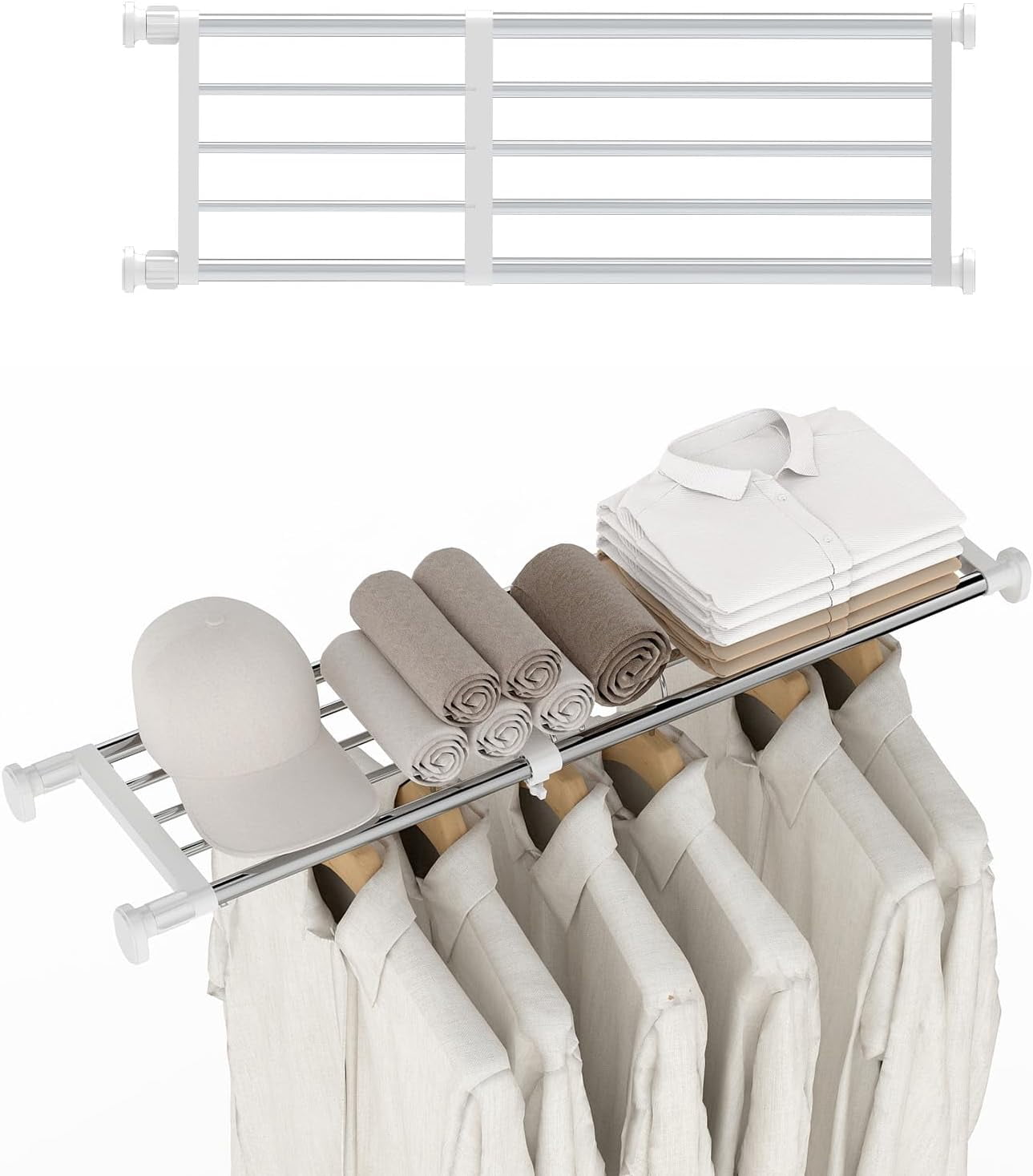 Craft Seperator Tension Closet Shelf, Adjustable Storage Rack Separator | Wardrobe ...