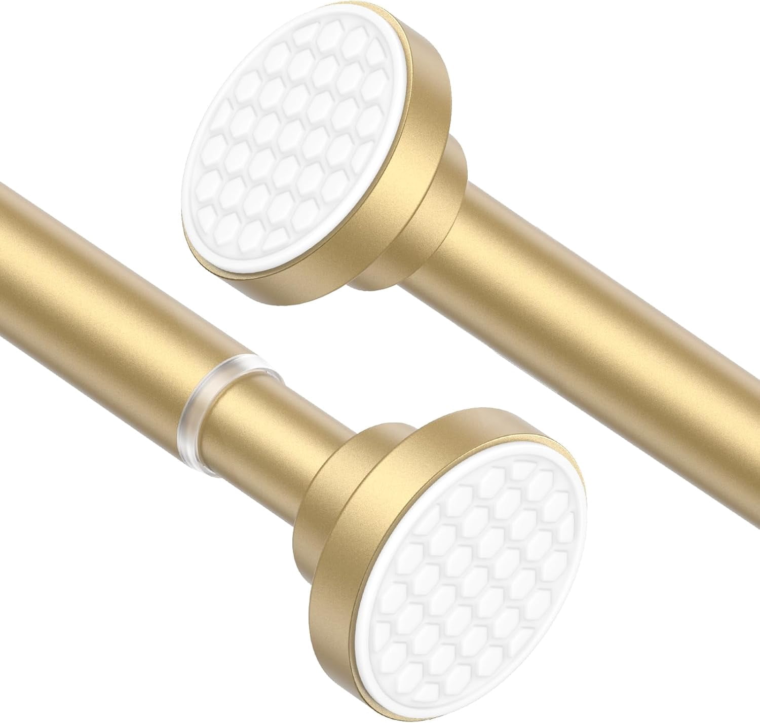Tension Curtain Rod 28 to 48 Inch, 1pcs Tension Rod 1 Inch Diameter Gold Small Shower Curtain Rod Adjustable Non-Drilling, Anti-Slip, Anti-Rust Spring Loaded Curtain Rods