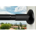thumbnail image 1 of Tension Curtain Rod 51-165 Inch, Extra Long Curtain Rod No Drilling for Window or Bathroom, Outdoor Curtain Rods for Patio, Easy to Install, Never Rust, Rod Diameter 1.26 Inches-Black, 1 of 10