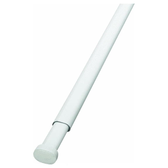 Tension Curtain Rod - 86 Inch White, Oval Spring Rod for Windows, Adjustable Window Curtain Rods for Damage-Free Installation
