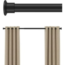 Tension Curtain Rod,123-160 Inches, Heavy Duty Tension Rod,Adjustable Curtain Rods No Drilling & Easy Assemble Extra Long Tension Rod, Black