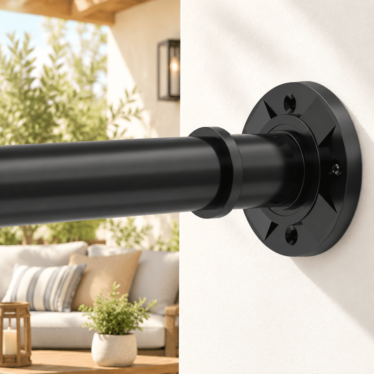 Tension Curtain Rod Extra Long Outdoor Black Shower Rods No Drilling 31 ...