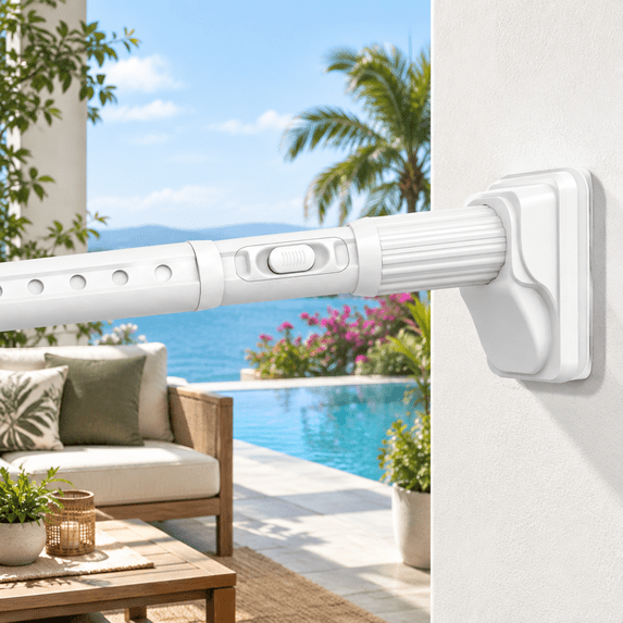 Tension Curtain Rod No Drilling 41-86 Inch Heavy Duty Shower One-click ...