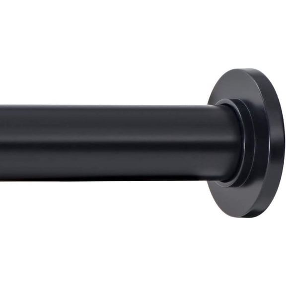 Tension Curtain Rod - Spring Tension Rod for Windows or Shower, 24 to 36 Inch. Black