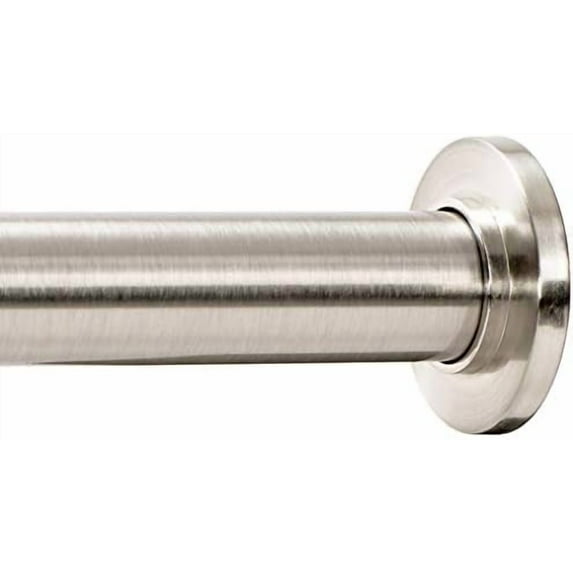 Tension Curtain Rod - Spring Tension Rod for Windows or Shower, 54 to 90 Inch. Brushed Nickel