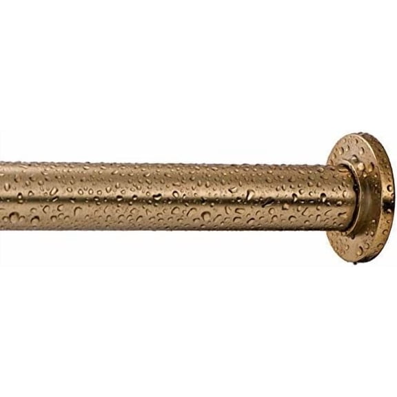 Tension Curtain Rod - Spring Tension Rod for Windows or Shower, 54 to 90 Inch. Warm Gold