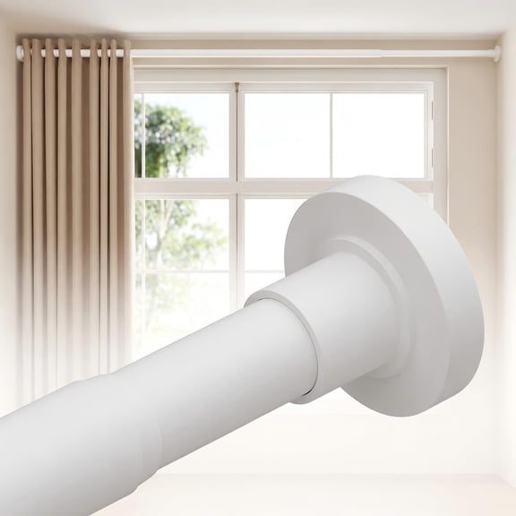 Tension Curtain Rods 120 to 160 Inches, Curtain Rods No Drilling, Extra Long Tension Rod for Room Divider, Outdoor Curtains Rod for Patio, Bedroom, 3 Installation Methods, White