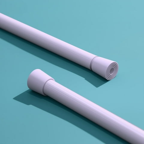 Yiannan Tension Curtain Rods 16-76 Inches,Spring Adjustable White Curtain Rod for Bathroom,Windows,Kitchen,Doorway,Cupboard Bars
