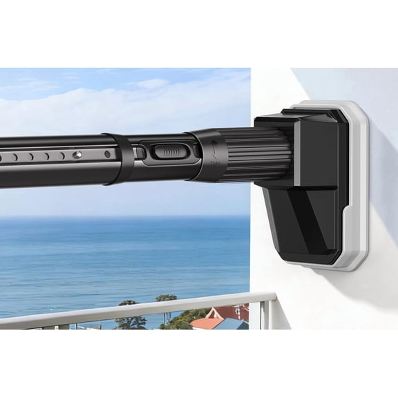 Tension Curtain Rods No Drilling, Extra Long Tension Rod 41-174 Inch, Heavy Duty Shower Curtain Rod for Outdoor Patio Bathroom Windows Room Divider, Adjustable, Anti-Slip, No Rust, Black