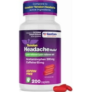 GenCare Tension Headache Relief Acetaminophen 500mg & Caffeine 65mg, 200 Caplets