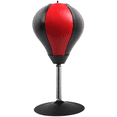 Tension Reducing Desktop Punching Bag, Black Red PU Leather Ball with ...