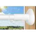 thumbnail image 1 of Tension Rod 51-145Inch, Extra Long Curtain Rod No Drilling for Window or Bathroom, Outdoor Curtain Rods for Patio, Easy to Install, Never Rust, Rod Diameter 1.26 Inches-White, 1 of 17