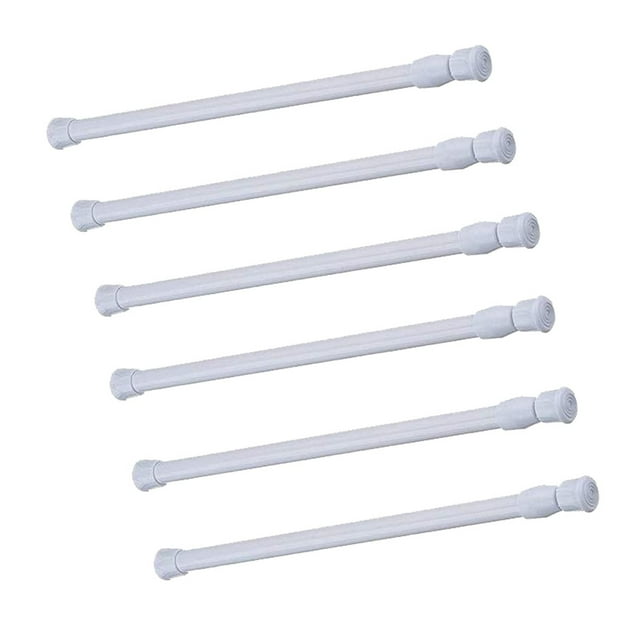 Tension Rod 6Pack Adjustable Spring Steel Cupboard Bars Tension Curtain