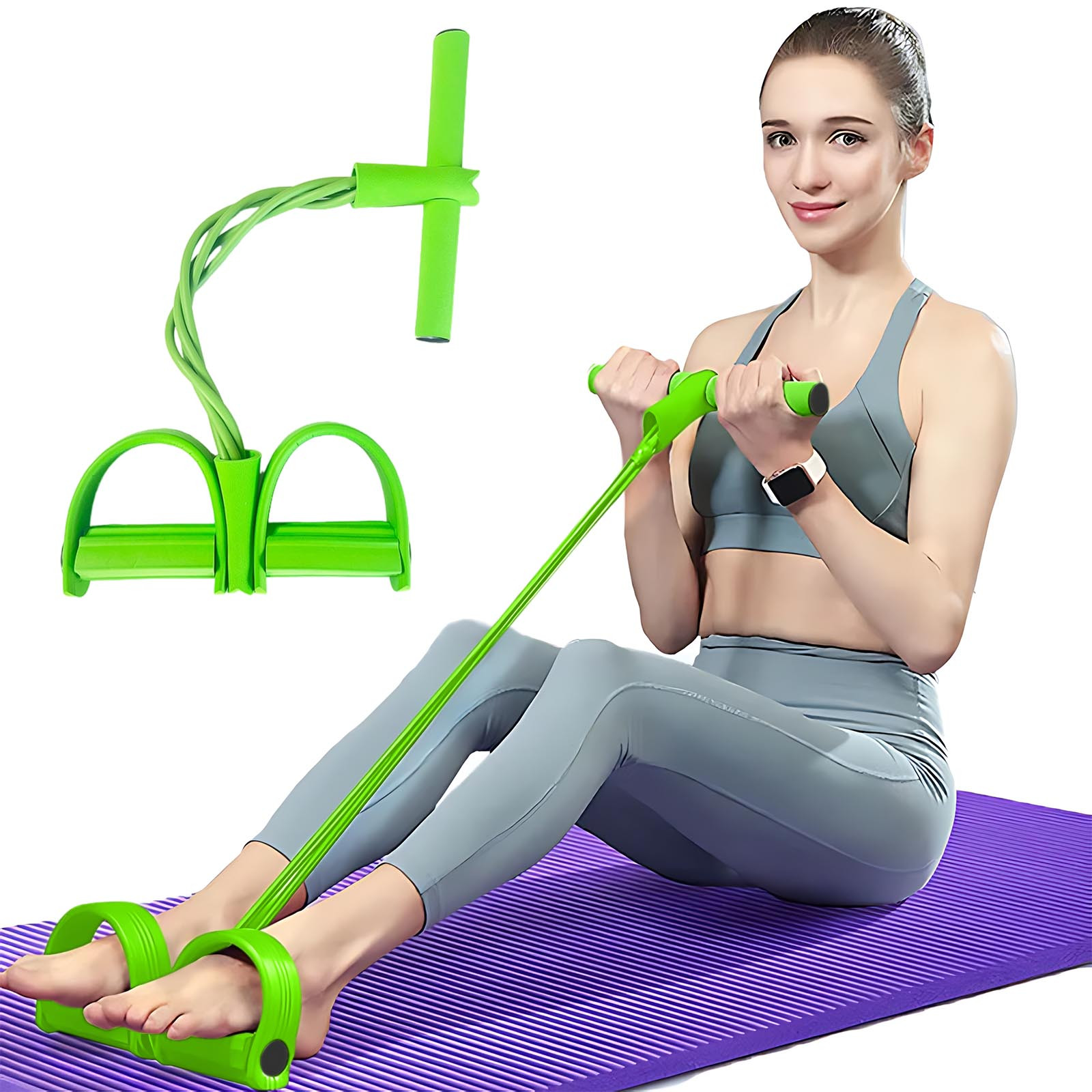 Pedal Puller Fitness Tension Rope - Scheurvaste Buikspier Trainer Met Spraakteller & Smart Base