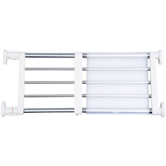 Tension Shelf Expandable Clothes Closet Organizer Rack Adjustable DIY Wardrobe Dividers Separator Ivory, 15.75-23.62 Inches