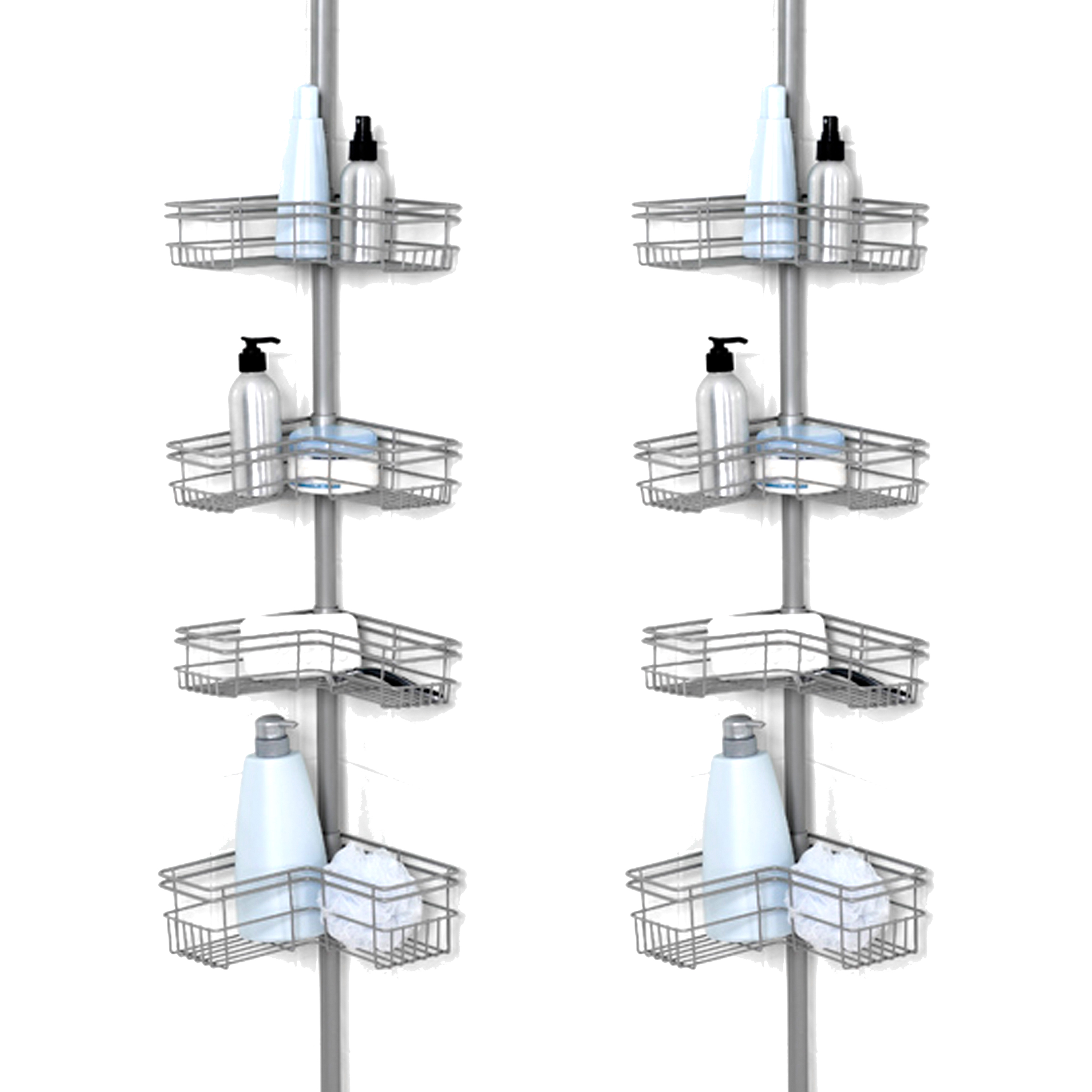 Tension Shower Caddy - Nickel, 2 pack