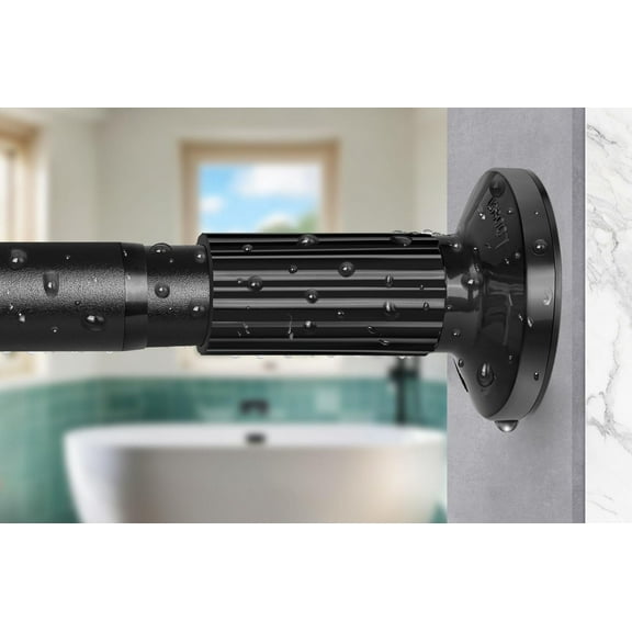 Tension Shower Curtain Rod 51-126In(4.25-10.5Ft), Long Shower Curtain Rod No Drilling for Window or Bathroom Patio, Adjustable Spring Shower Rod, Easy to Install Never Rust Rod Diameter
