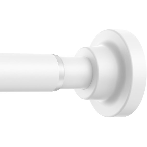 Tension Shower Rod 29-63 Inch, 1 Inch Diameter White Tension Curtain Rod Adjustable Curtain Rod Non-Drilling, Anti-Slip Tension Rod, Anti-Rust Shower Curtain Rod