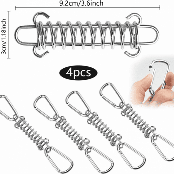 Tension Spring Tension Springs Sun Sail Tension Spring with Carabiner for Camping Tent Awning