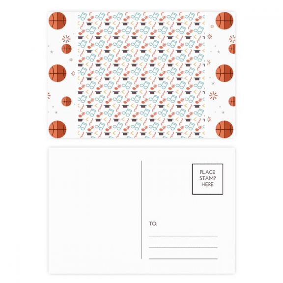 Tensive Colourful Music Notes White Basketball Postcard Set Thanks Card Mailing Side 20pcs