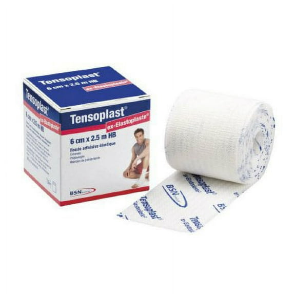 Tensoplast Elastic Adhesive Bandage 1 Inch X 5 Yard Medium Compression No Closure White NonSterile, 02593002 - CASE OF 36