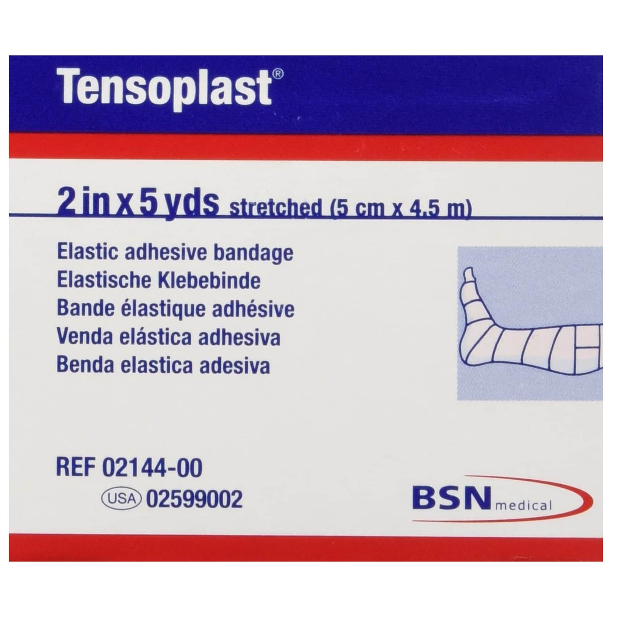 Tensoplast No Closure Elastic Adhesive Bandage 2 Inch X 5 Yard Tensoplast No Closure Elastic Adhesive Bandage 2 Inch X 5 Yard