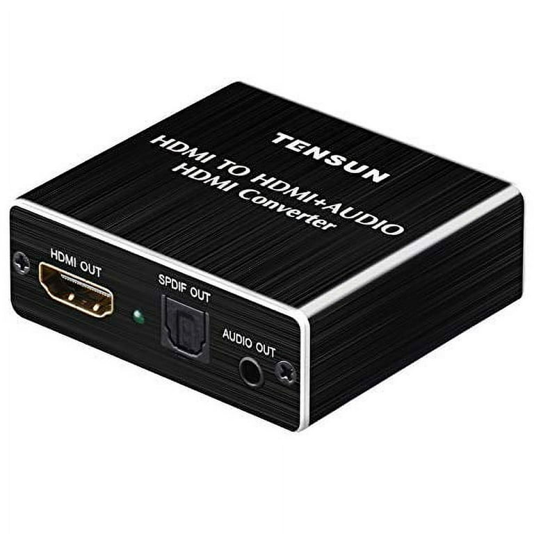 Tensun 4K HDMI to HDMI Optical SPDIF TOSLINK Converter Adapter with 3.5mm  RCA R/L Stereo HDMI Audio Extractor Splitter for Blue-ray PC Laptop Xbox  One HDTV 