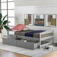 thumbnail image 1 of Tensun Gray Twin Size Platform Bed: Solid Pinewood Frame with Two Drawers, Space-Saving, No Box Spring, 1 of 5