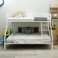 thumbnail image 1 of Tensun Twin Over Full Metal Bunk Bed: Sturdy Frame, Enhanced Upper-Level Guardrail and Ladders - Suitable for Kids, Teens, Adults - No Box Spring Needed - Easy Assembly - White, 1 of 5