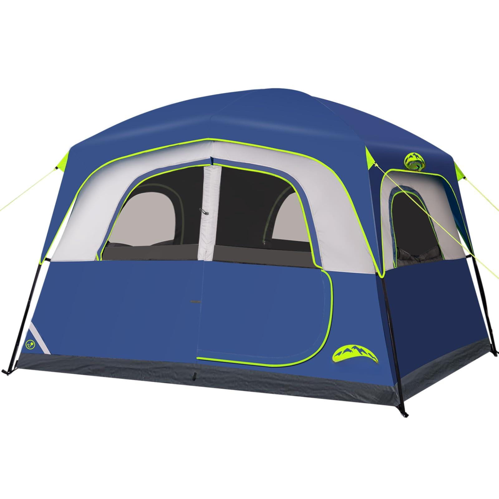 Tent 6 Person Blackout Camping  Portable Easy Setup Cabin Tents With Dark Space Design Light Blocking Top Rainfly For Outdoor Water-resistant 10'l X 9'w 79" H