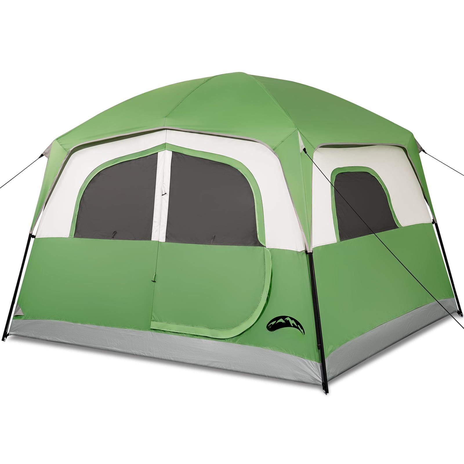 Tent 6 Person Tents For Camping  Waterproof Easy Setup With Rainfly Portable Large Family Cabin 5 Mesh Windows And Carry Bag Outdoor & Hiking
