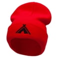 thumbnail image 1 of Tent Campfire Embroidered 12 Inch Long Knitted Beanie - Red OSFM, 1 of 5