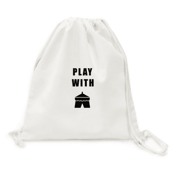 Tent Camping Art Deco Fashion Backpack Canvas Drawstring Reusable Mesh Shopping Bag