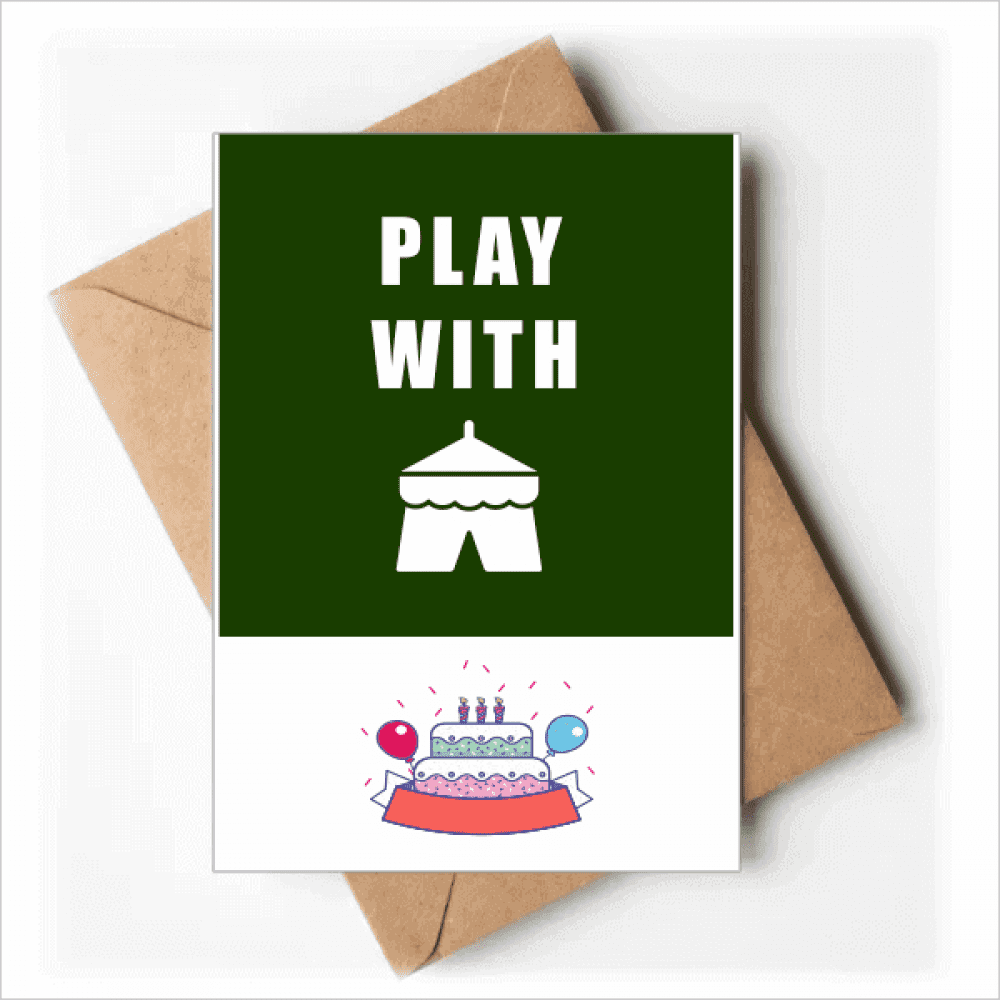 Tent Camping Art Deco Fashion Happy Birthday Greeting Cards Envelopes Blank