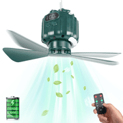 Tent Ceiling Fans for Camping, 10400mAH Large Capacity Portable Hanging Tent Fans with Light and Remote Control, USB Battery Operated Camping Fan for Canopy Tent Beach