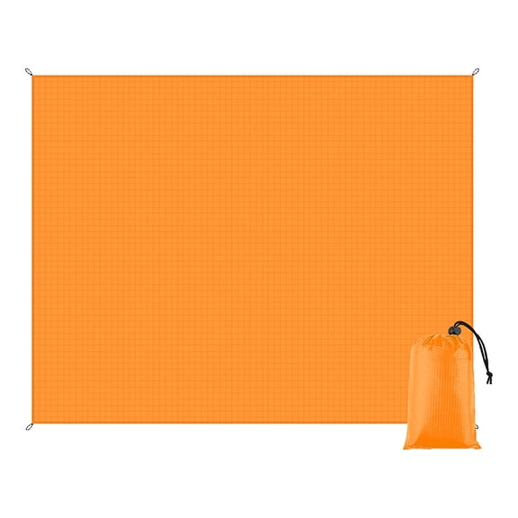 Tent Footprint - Waterproof Camping Tarp, Ultralight Ground Sheet Mat for Hiking, Backpacking, Hammock, Beach - Storage Bag Included 39*55In Orange